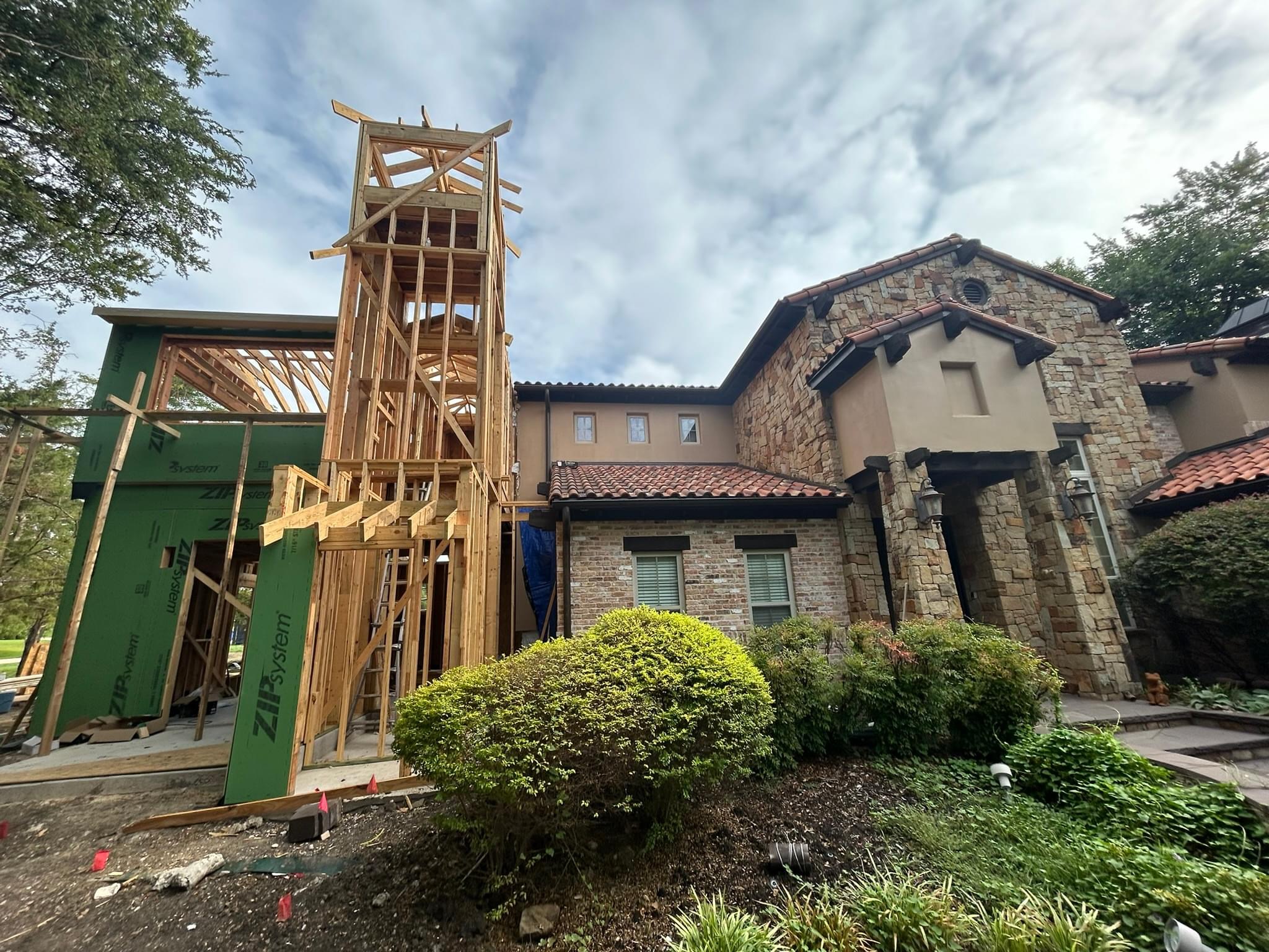 Custom home addition framing and structural expansion project in Austin, Texas